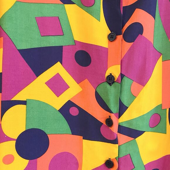 Breckenridge Women's Short‎ Sleeve Button Down Red Multicolor Shirt Size 20W VTG - Picture 3 of 10